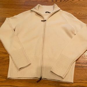 J. McLaughlin Cashmere Cream Zip Sweater